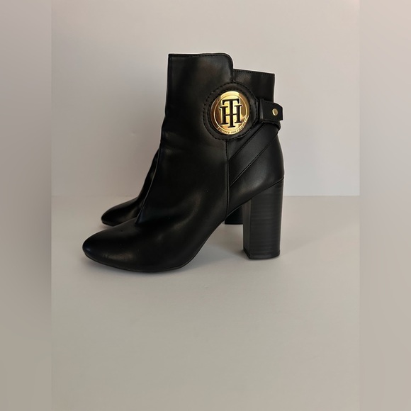 Tommy Hilfiger Shoes - Tommy Hilfiger Women Ankle Boots Black Size 7.5 M Block heel 3.5 Inch